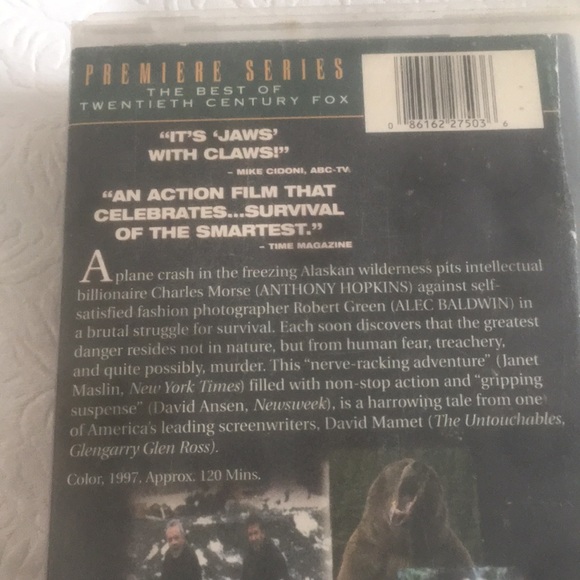 3/$25 VTG 1993 VHS The Edge “Adventure” Anthony Hopkins Alec Baldwin - Picture 4 of 6